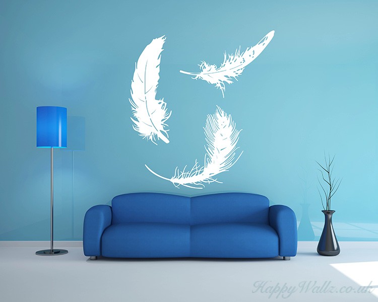 A Set of 3 Feathers Modern Wall Art Sticker